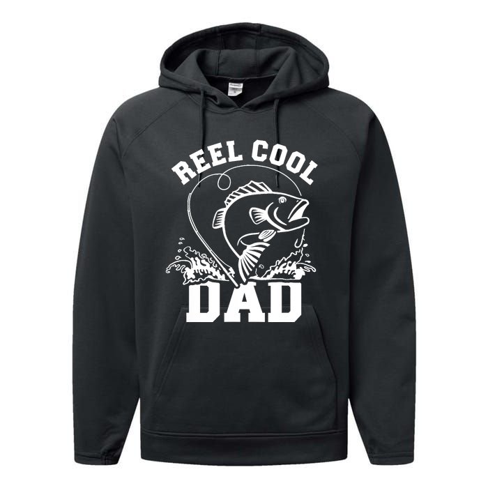 Reel cool dad fishing Performance Fleece Hoodie