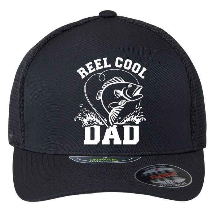 Reel cool dad fishing Flexfit Unipanel Trucker Cap