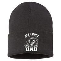 Reel cool dad fishing Sustainable Knit Beanie