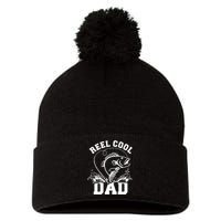 Reel cool dad fishing Pom Pom 12in Knit Beanie