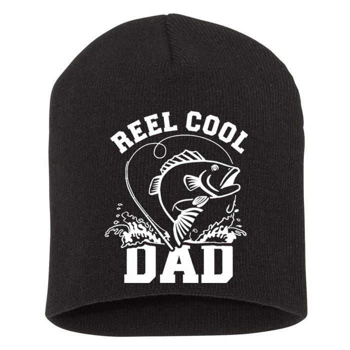 Reel cool dad fishing Short Acrylic Beanie