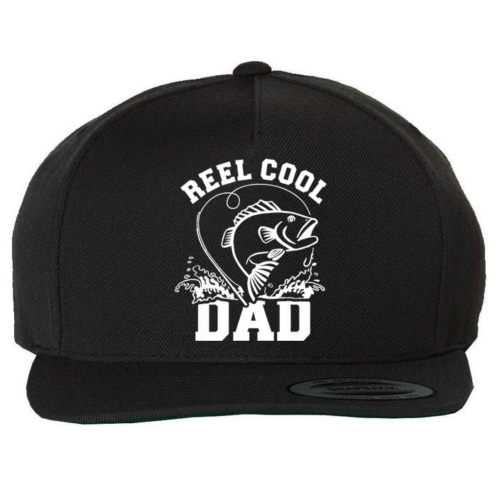 Reel cool dad fishing Wool Snapback Cap