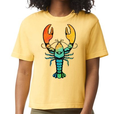 Retro Crawfish Design Louisiana Crayfish Lobster Comfort Colors Boxy T-Shirt