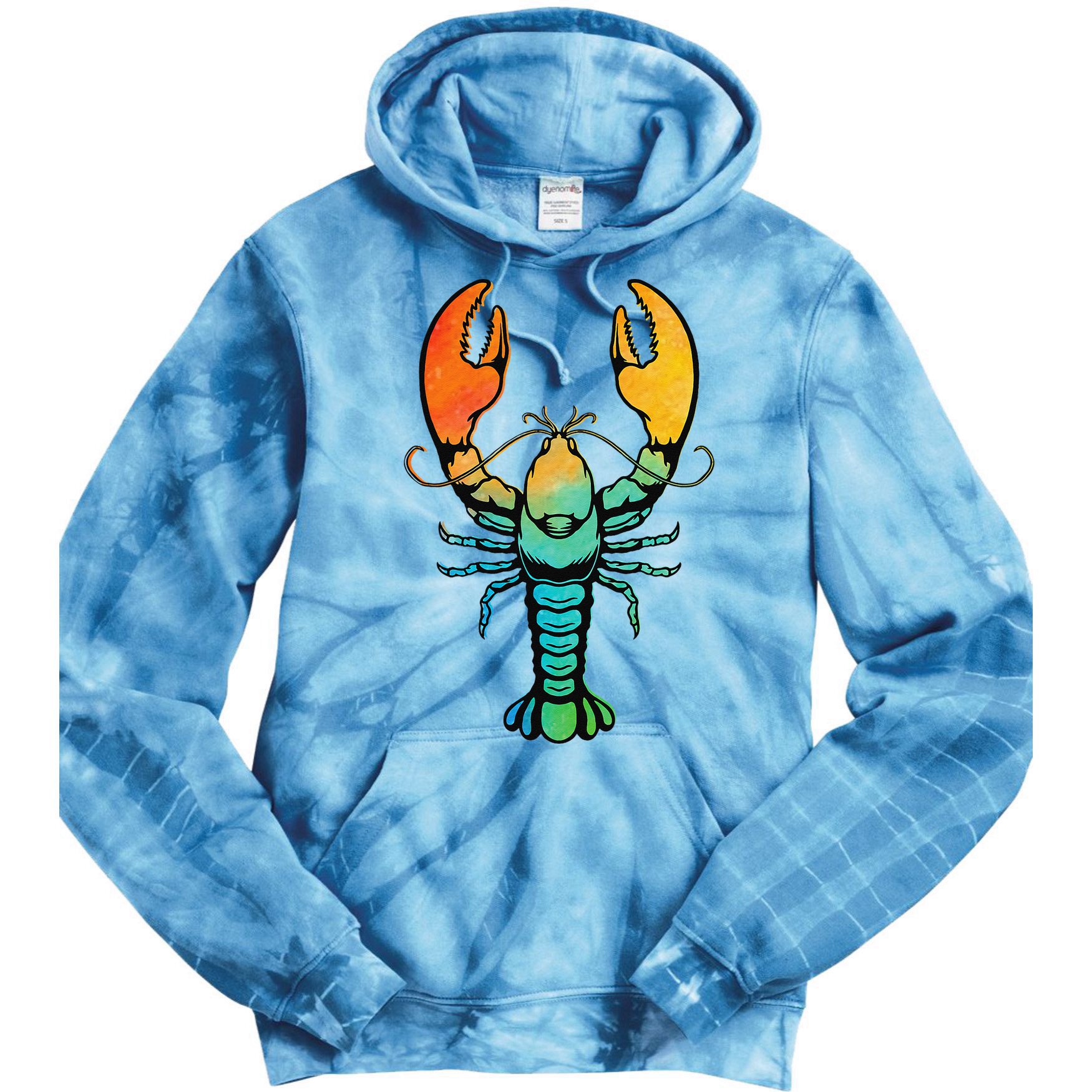 Retro Crawfish Design Louisiana Crayfish Lobster Tie Dye Hoodie