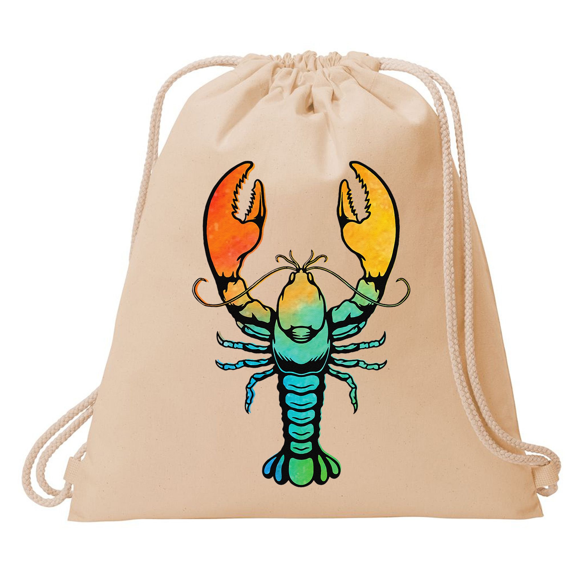Retro Crawfish Design Louisiana Crayfish Lobster Drawstring Bag
