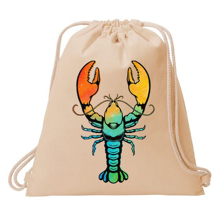 Retro Crawfish Design Louisiana Crayfish Lobster Drawstring Bag