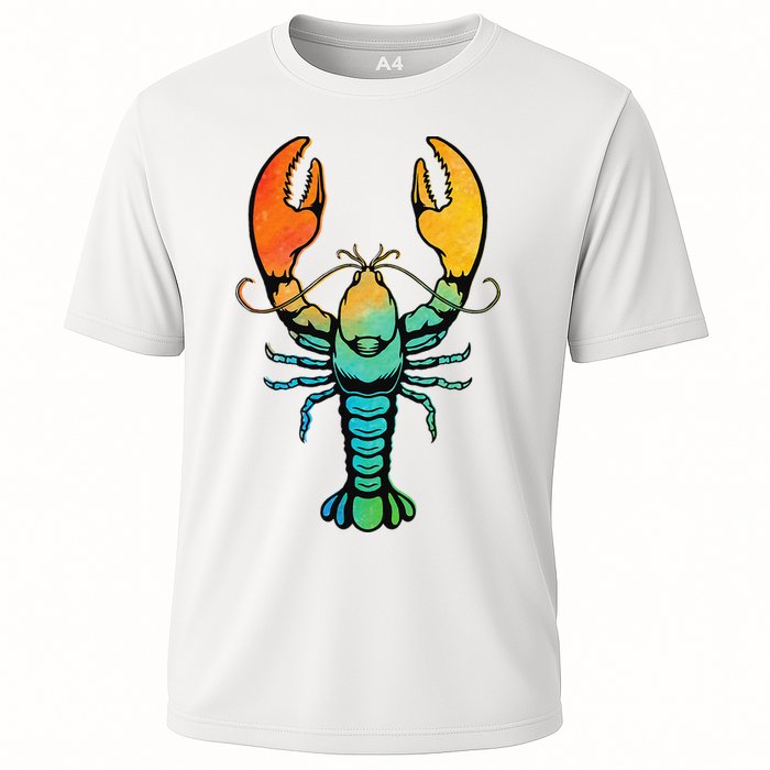 Retro Crawfish Design Louisiana Crayfish Lobster Cooling Performance Crew T-Shirt