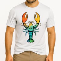 Retro Crawfish Design Louisiana Crayfish Lobster Cooling Performance Crew T-Shirt