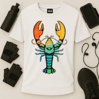 Retro Crawfish Design Louisiana Crayfish Lobster Cooling Performance Crew T-Shirt