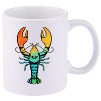 Retro Crawfish Design Louisiana Crayfish Lobster 11oz C Handle Ceramic Mug