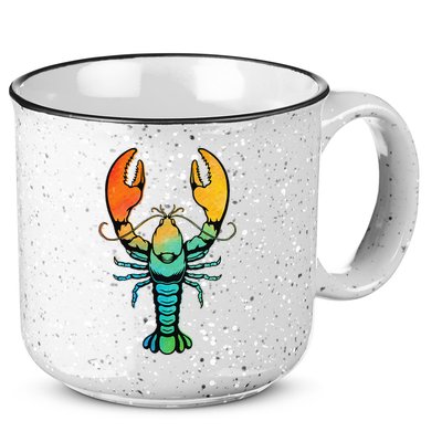 Retro Crawfish Design Louisiana Crayfish Lobster 15oz Campfire Ceramic Mug