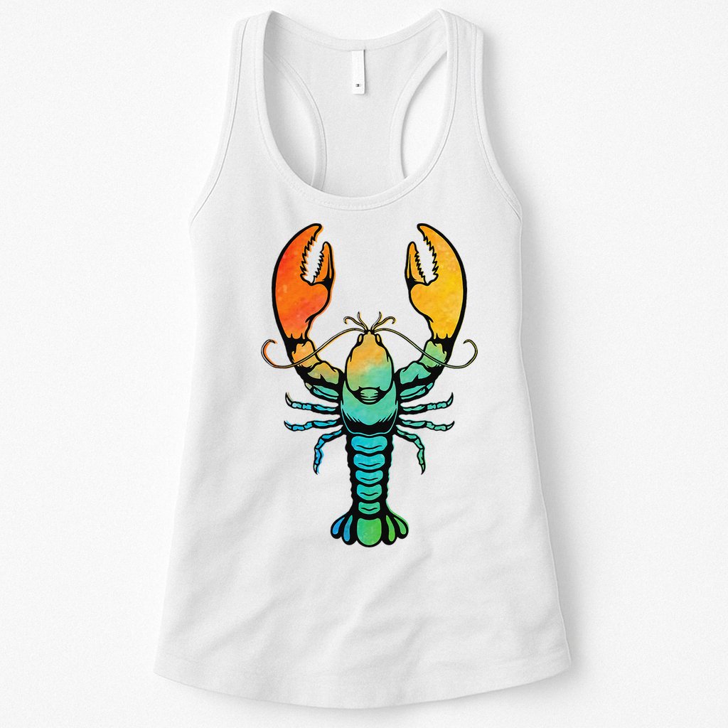 Retro Crawfish Design Louisiana Crayfish Lobster Womens Tank Top