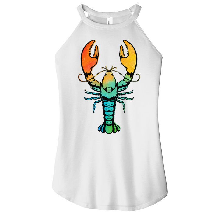 Retro Crawfish Design Louisiana Crayfish Lobster Women's Perfect Tri Rocker Tank