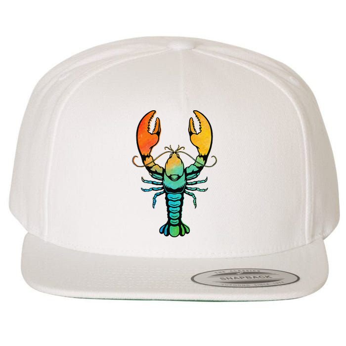 Retro Crawfish Design Louisiana Crayfish Lobster Wool Snapback Cap