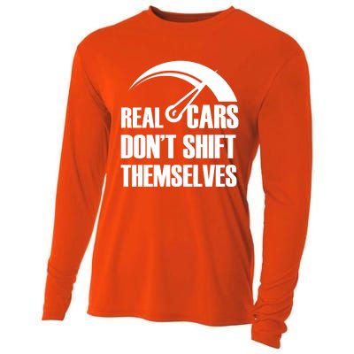 Real Cars Don't Shift Themselves Auto Racing Mechanic Gift Cooling Performance Long Sleeve Crew