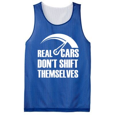 Real Cars Don't Shift Themselves Auto Racing Mechanic Gift Mesh Reversible Basketball Jersey Tank