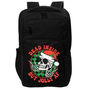 Retro Christmas Dead Inside But Jolly Skull Xmas Holiday Pjs Impact Tech Backpack