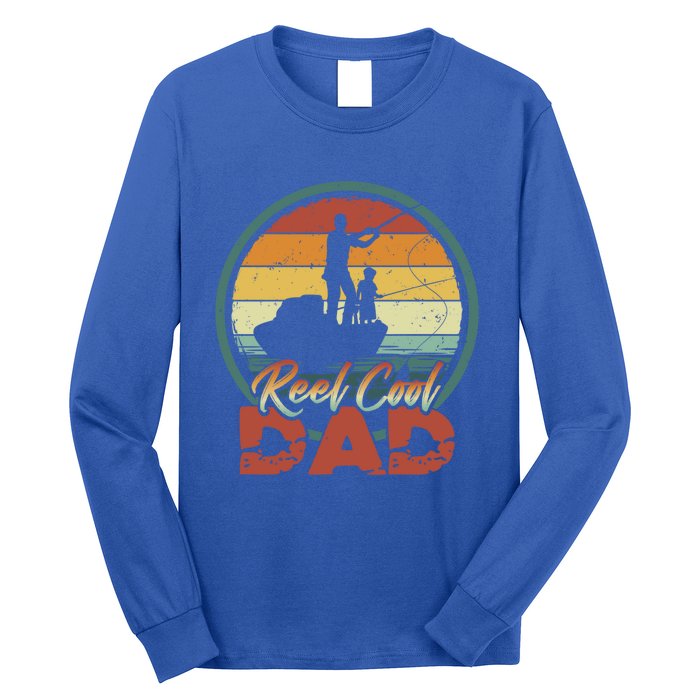 Reel Cool Dad Gift Cool Vintage Retro Fishing Family Funny Gift Long Sleeve Shirt