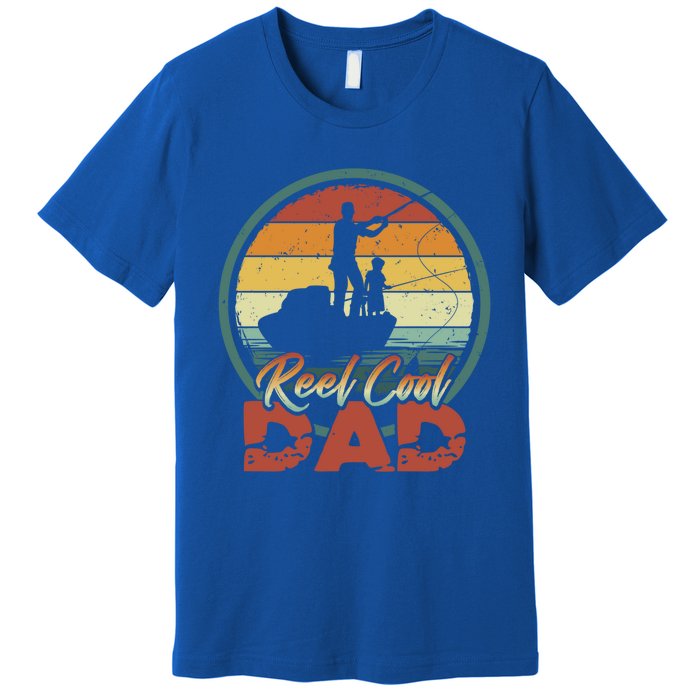 Reel Cool Dad Gift Cool Vintage Retro Fishing Family Funny Gift Premium T-Shirt