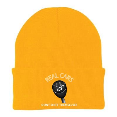 Real Cars Don't Shift Themselves Auto Racing Mechanic Gift Knit Cap Winter Beanie