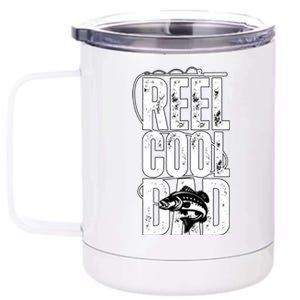 Reel Cool Dad Funny Fisher Fishing Angler Bass Fish Cool Gift 12 oz Stainless Steel Tumbler Cup