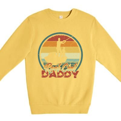 Reel Cool Daddy Cool Gift Cool Retro Vintage Fishing Family Gift Premium Crewneck Sweatshirt