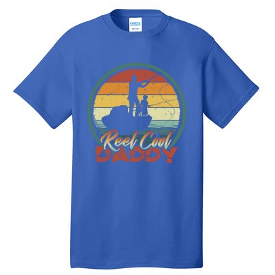 Reel Cool Daddy Cool Gift Cool Retro Vintage Fishing Family Gift Tall T-Shirt