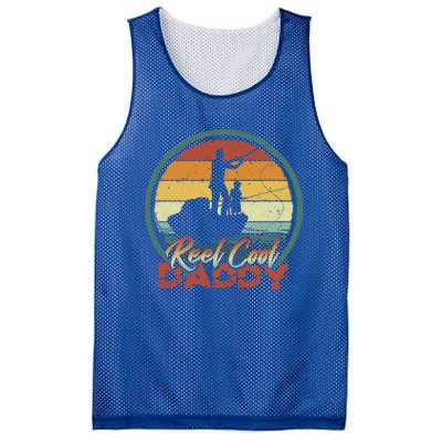 Reel Cool Daddy Cool Gift Cool Retro Vintage Fishing Family Gift Mesh Reversible Basketball Jersey Tank