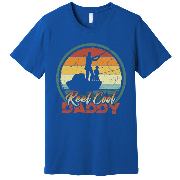 Reel Cool Daddy Cool Gift Cool Retro Vintage Fishing Family Gift Premium T-Shirt