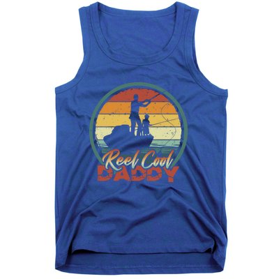 Reel Cool Daddy Cool Gift Cool Retro Vintage Fishing Family Gift Tank Top