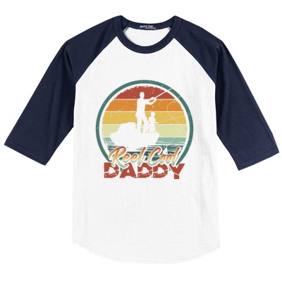 Reel Cool Daddy Cool Gift Cool Retro Vintage Fishing Family Gift Baseball Sleeve Shirt