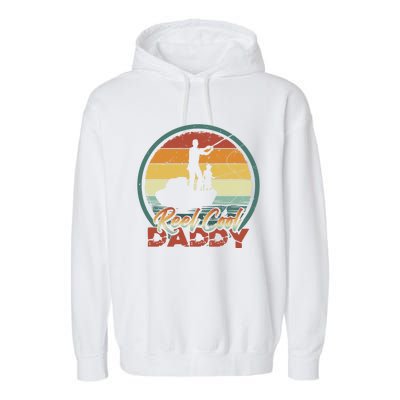 Reel Cool Daddy Cool Gift Cool Retro Vintage Fishing Family Gift Garment-Dyed Fleece Hoodie