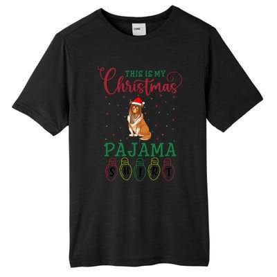 Rough Collie Dog Xmas Light This Is My Christmas Pajama Gift Tall Fusion ChromaSoft Performance T-Shirt