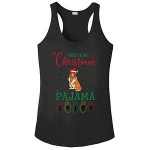 Rough Collie Dog Xmas Light This Is My Christmas Pajama Gift Ladies PosiCharge Competitor Racerback Tank