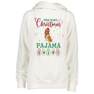 Rough Collie Dog Xmas Light This Is My Christmas Pajama Gift Womens Funnel Neck Pullover Hood