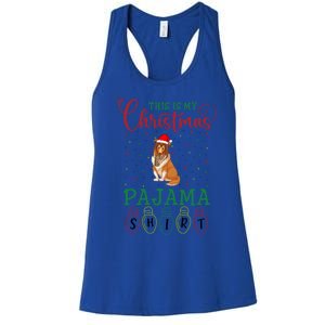 Rough Collie Dog Xmas Light This Is My Christmas Pajama Gift Women's Racerback Tank