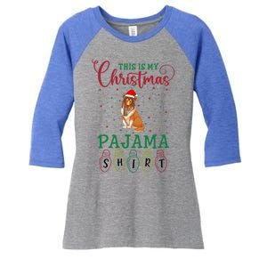 Rough Collie Dog Xmas Light This Is My Christmas Pajama Gift Women's Tri-Blend 3/4-Sleeve Raglan Shirt