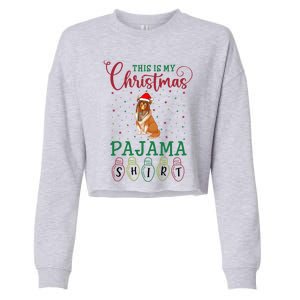 Rough Collie Dog Xmas Light This Is My Christmas Pajama Gift Cropped Pullover Crew