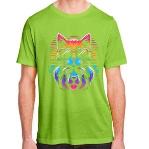 Rainbow Cute Dog & Cat Wearing Glasses Heart Puppy & Kitten Adult ChromaSoft Performance T-Shirt