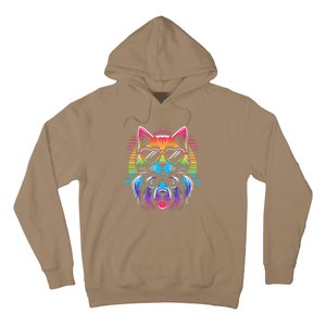 Rainbow Cute Dog & Cat Wearing Glasses Heart Puppy & Kitten Hoodie