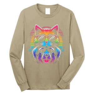 Rainbow Cute Dog & Cat Wearing Glasses Heart Puppy & Kitten Long Sleeve Shirt