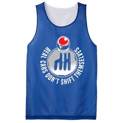 Real Cars Don't Shift Themselves Car Racer Drag Racing Gift Mesh Reversible Basketball Jersey Tank