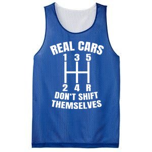 Real Cars Don't Shift Thems Mechanic Auto Racing Gift Mesh Reversible Basketball Jersey Tank