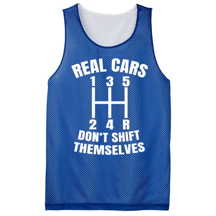 Real Cars Don't Shift Thems Mechanic Auto Racing Gift Mesh Reversible Basketball Jersey Tank