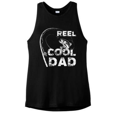 Reel Cool Dad Fishing Daddy Fathers Day Funny Ladies PosiCharge Tri-Blend Wicking Tank