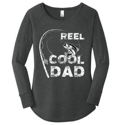 Reel Cool Dad Fishing Daddy Fathers Day Funny Women's Perfect Tri Tunic Long Sleeve Shirt