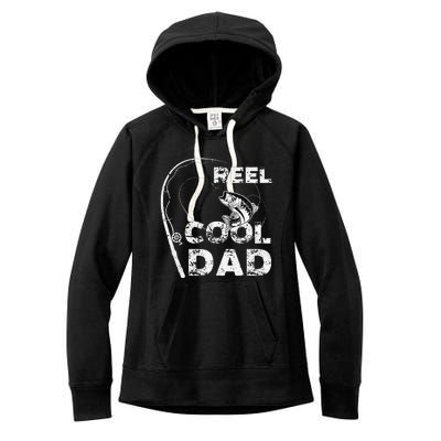 Reel Cool Dad Fishing Daddy Fathers Day Funny Women's Fleece Hoodie