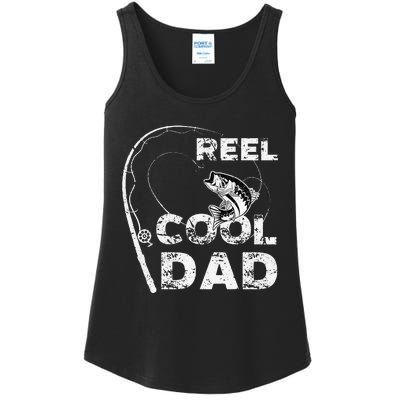 Reel Cool Dad Fishing Daddy Fathers Day Funny Ladies Essential Tank