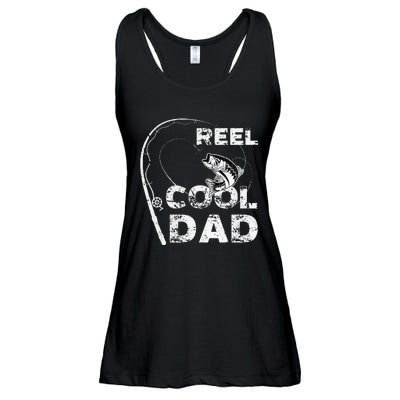 Reel Cool Dad Fishing Daddy Fathers Day Funny Ladies Essential Flowy Tank