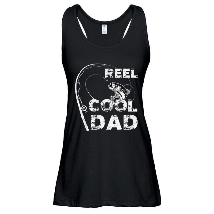 Reel Cool Dad Fishing Daddy Fathers Day Funny Ladies Essential Flowy Tank